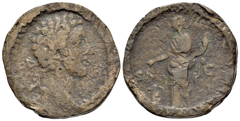 Marcus Aurelius (161-180). Æ Sestertius (27mm, 21.38g, 1h). Rome. Laureate head ...