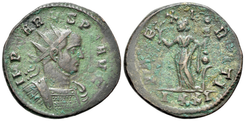 Carus (282-283). Æ Antoninianus (22mm, 4.47g, 12h). Ticinum. Radiate and cuirass...