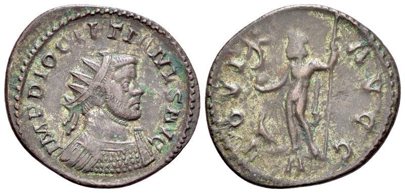 Diocletian (284-305). Æ silvered Antoninianus (23mm, 3.38g, 6h). Lugdunum (Lyon)...