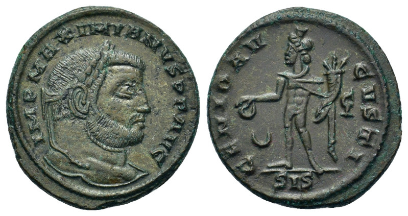 Galerius (305-311). Æ Follis (23,9mm, 7.5g). Siscia, AD 308-309. Laureate head r...