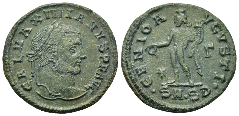Galerius (305-311). Æ Follis (26,7mm, 6.5g). Serdica. Laureate head r. R/ Genius...