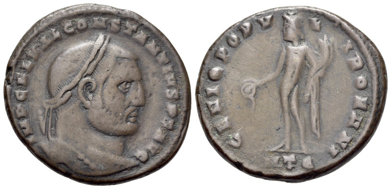 Constantius I (305-306). BI Nummus (27mm, 12.02g, 6h). Heraclea, AD 305-306. Lau...