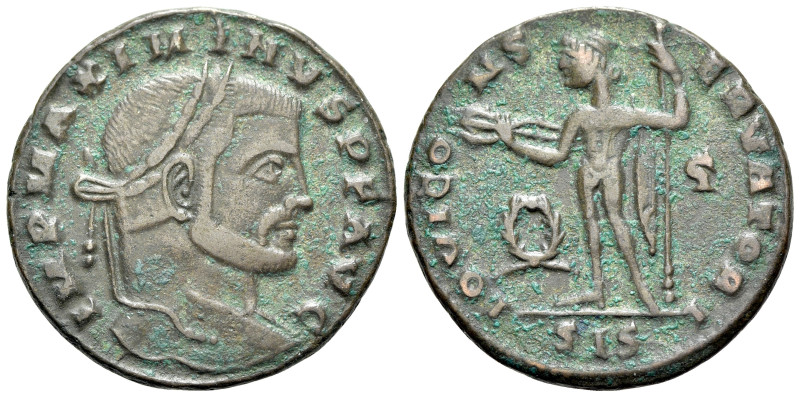 Maximinus II (309-313). Æ Nummus (22mm, 4.39g, 12h). Siscia, circa AD 312. Laure...