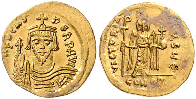 Phocas 602-610. Solidus 607-610 Constantinopel. Sear&nbsp;620. etwas Belag 4,47&...
