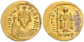 Phocas 602-610. Solidus 607-610 Constantinopel. Sear&nbsp;620. Rs. etwas Belag 4,43&nbsp;g. .