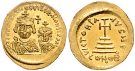 Heraclius und Heraclius Constantinus 613-641. Solidus 613-616 Constantinopel. Sear&nbsp;738. 4,41&nbsp;g. .