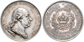Baden/-Großherzogtum. Ludwig 1818-1830. Silbermedaille 1828 (v. Doell/Boltschauser) auf den 100. Geburtstag von Karl Friedrich, Großherzog von Baden. ...