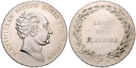 Bayern. Maximilian I. Joseph 1806-1825. 1/2 Konventionstaler o.J. (vor 1837) Halber Schulpreistaler, mit Laubrand. AKS&nbsp;64, Jaeger&nbsp;19. .