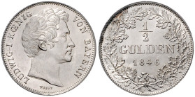 Bayern. Ludwig I. 1825-1848. 1/2 Gulden 1846. AKS&nbsp;79, Jaeger&nbsp;61. .
