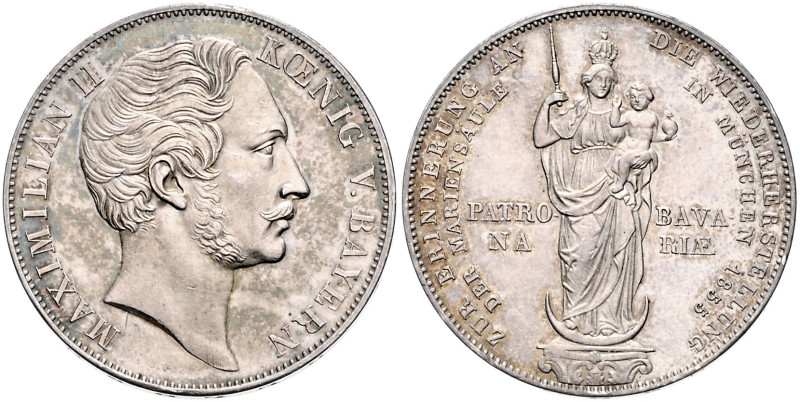 Bayern. 
Maximilian II. Joseph 1848-1864. Doppelgulden 1855. Kahnt&nbsp;118, Da...