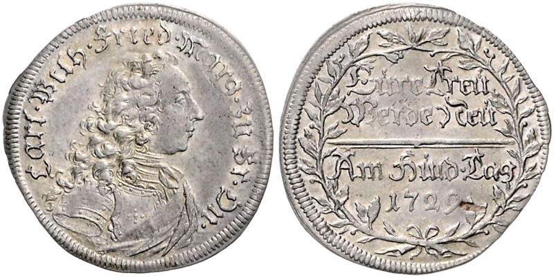 Brandenburg/-Ansbach. 
Karl Wilhelm Friedrich 1729-1757. Silberabschlag vom Dop...