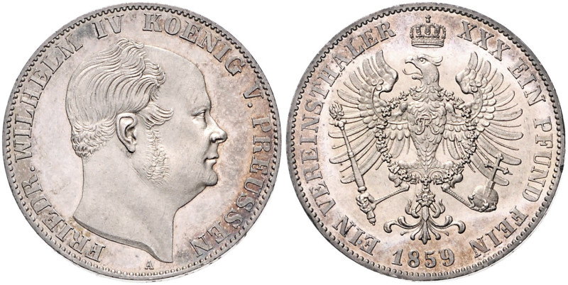 Brandenburg/-Preußen. 
Friedrich Wilhelm IV. 1840-1861. Vereinstaler 1859 A. Ka...