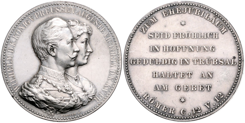 Brandenburg/-Preußen. 
Wilhelm II. 1888-1918. Silbermedaille o.J. (v. Weigand) ...