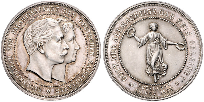 Brandenburg/-Preußen. 
Wilhelm II. 1888-1918. Silbermedaille 1898 (unsign.) auf...