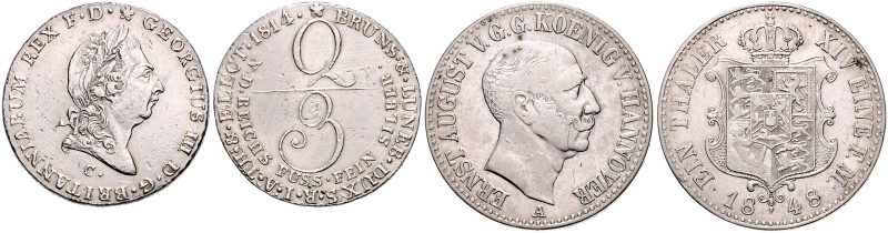 Braunschweig/-Calenberg-Hannover, ab 1814 Königreich. 
Lots. Lot von 2 Stücken:...