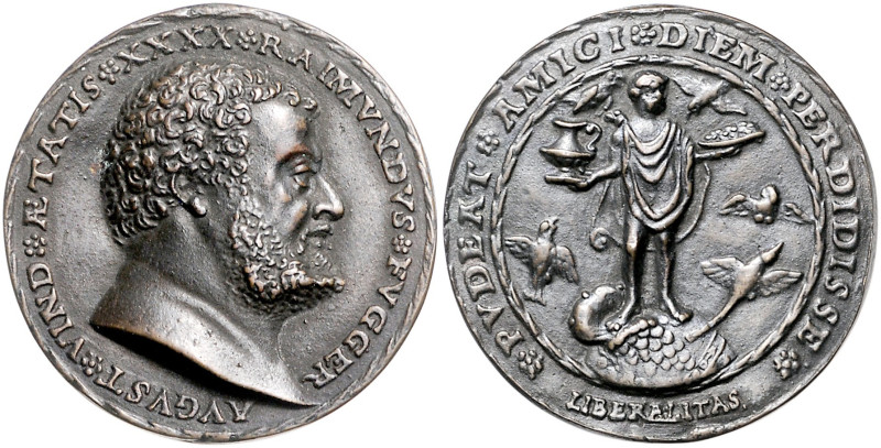 Fugger.
Raimund I. 1489-1535. Bronzegussmedaille o.J. (1530) Modell v. M. Gebel...