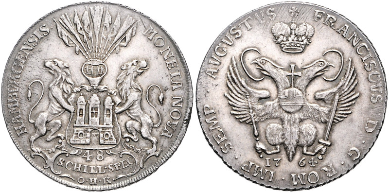 Hamburg. 
Taler 1765 mit Titel Franz. Gaed.&nbsp;529, Davenport&nbsp;2285. kl. ...