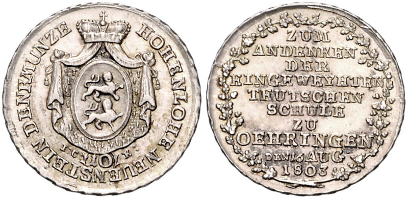 Hohenlohe/-Neuenstein-Öhringen. 
Ludwig Friedrich Karl 1765-1805. 10 Kreuzer 18...