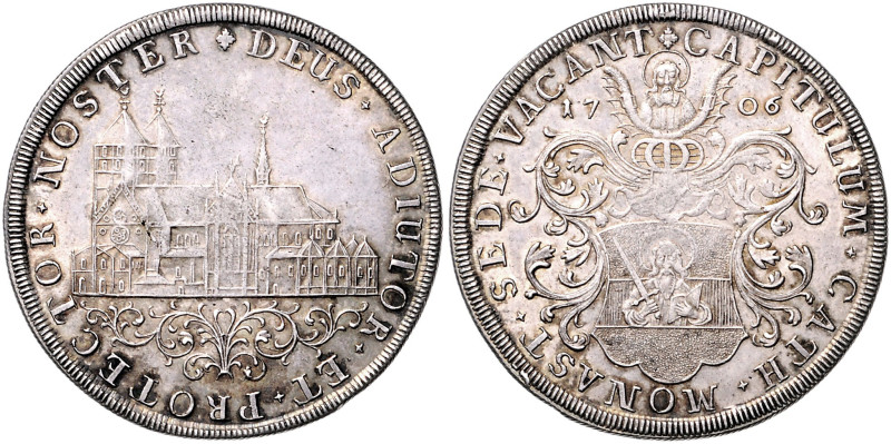 Münster, Bistum. 
Sedisvakanz 1706. Taler 1706. Schulze&nbsp;166, Davenport&nbs...