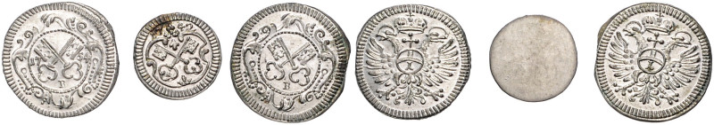 Regensburg,Stadt. 
Lot von 3 Stücken: Kreuzer o.J. (kl. Zainende), einseitiger ...