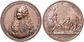 Schweiz-Genf, Stadt. Bronzemedaille 1734 (v. Dassier) auf die Wahl von Louis Le Fort zum 1. Syndicus der Stadt. Wunderly&nbsp;3175, SM&nbsp;1702. 54,4...