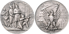 Schweizer Schützenmedaillen. Neuchâtel. Silbermedaille 1898 (v. Landry) Tir f\'e9d\'e9ral. Richter&nbsp;970, Martin&nbsp;526. kl.Rf. 45,2&nbsp;mm, 38,...