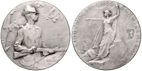 Schweizer Schützenmedaillen. St. Gallen. Silbermedaille 1904 (v. Huguenin) auf das eidgenössische Schützenfest in St. Gallen. Richter&nbsp;1175, Marti...