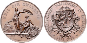 Schweizer Schützenmedaillen. Thurgau. Bronzemedaille 1890 (v. Bovy) auf das eidgenössische Schützenfest in Frauenfeld. Richter&nbsp;1250, Martin&nbsp;...