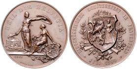 Schweizer Schützenmedaillen. Thurgau. Bronzemedaille 1890 (v. Bovy) auf das eidgenössische Schützenfest in Frauenfeld. Richter&nbsp;1250, Martin&nbsp;...