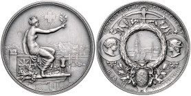 Schweizer Schützenmedaillen. Zürich. Silbermedaille 1895 (v. Hantz) auf das eidgenössische Schützenfest in Winterthur. Richter&nbsp;1756, Martin&nbsp;...