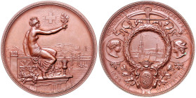 Schweizer Schützenmedaillen. Zürich. Bronzemedaille 1895 (v. Hantz) auf das eidgenössische Schützenfest in Winterthur. Richter&nbsp;1756, Martin&nbsp;...
