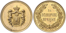 Serbien. Alexander I. 1889-1903. Messingmedaille o.J. für militärische Tugenden. 34,0&nbsp;mm, 18,33&nbsp;g. .