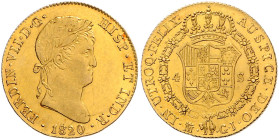Spanien. Ferdinand VII. 1808-1833. 4 Escudos 1820 M - GJ. K.M.&nbsp;484, Friedberg&nbsp;312. .