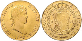 Spanien. Ferdinand VII. 1808-1833. 8 Escudos 1820 M - GJ. K.M.&nbsp;485, Friedberg&nbsp;311. .