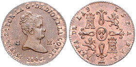 Spanien. Isabel II. 1833-1868. 2 Maravedis 1846. K.M.&nbsp;532.4. .