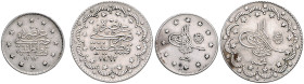 Türkei. Abdul Hamid II. (AH 1293-1327) 1876-1909. Lot von 2 Stücken: 5 Kurush AH 1293/16 (1890) und Kurush AH 1293/28 (1902). K.M.&nbsp;737,735. .