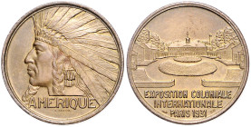 Vereinigte Staaten von Amerika. Bronzemedaille 1931 (v. L. Bazor) auf die Kolonialausstellung in Paris. min. Rf. 32,0&nbsp;mm, 19,64&nbsp;g. .