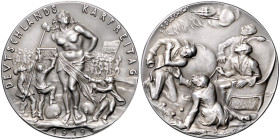 Medaillen von Karl Goetz. Mattierte Silbermedaille 1919 Deutschlands Karfreitag, i. Rd: BAYER. HAUPTMÜNZAMT FEINSILBER. Kienast&nbsp;224, Slg.&nbsp;Bö...