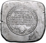 Medaillen von Karl Goetz. Einseitiger Probeabschlag der Rückseite der Medaille auf den Deutsch-Französischen Waffenstillstand auf quadratischer Klippe...