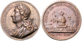 Bienen. Bronzegussmedaille 1718 (v. Cure) auf den französischen Dichter Isaac de Benserade. 47,0&nbsp;mm, 48,55&nbsp;g. .