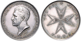 Freimaurer. Silbermedaille 1821 (v. F. Coquardon) auf Bernhard-Raymond Fabr\'e9-Palprat, Großmeister und Gründer des Neo-Templer-Ordens. selten 28,5&n...