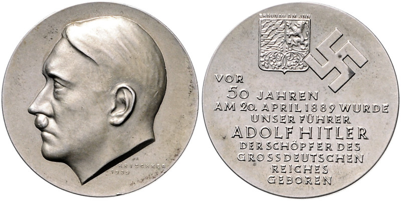 Personenmedaillen. 
Hitler, Adolf 1889-1945. Silbermedaille 1939 (v. Krischker)...