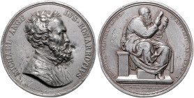 Personenmedaillen. Michelangelo, Buonarroti 1475-1564. Bleimedaille o.J. (v. Nicola Cerbara). kl. Rf., kleiner Einhieb 60,0&nbsp;mm, 115,80&nbsp;g. .