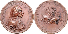 Personenmedaillen. Voltaire, Francois Marie Arouet de 1694-1778. Bronzemedaille o.J. (v. Mörikofer) MONUMENTUM AERE PERENNIUS. Wurzbach&nbsp;9186, Amp...