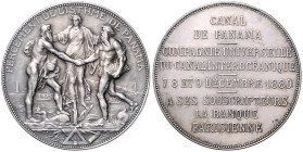 Schifffahrt. Silbermedaille 1880 (v. Roty) auf den Panama-Kanal, i. Rd: Füllhorn ARGENT. Mazerolle&nbsp;131.2, Maier&nbsp;90. 34,0&nbsp;mm, 22,50&nbsp...