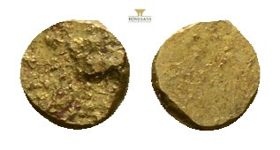 Greek, IONIA. Uncertain city. EL typeless fraction or ingot (0.09 g. 4 mm. ) AU....