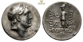 KINGS of CAPPADOCIA. Ariarathes V Eusebes Philopator, circa 163-130 BC. Drachm (Silver, 19,2 mm, 4.1 g.) Eusebeia-Mazaca, RY 33 (131/0 BC). Diademed h...