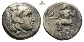 Kings of Macedon. Alexander III The Great; 336-323 BC, Drachm, (15,9 mm, 3,9 g.) Obv: Head of Heracles r. wearing skin of lion\'s head with mane. Rx: ...