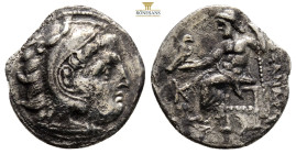 Kings of Macedon. Alexander III The Great; 336-323 BC, drachm, (18,9 mm, 3,6 g.) Obv: Head of Heracles r. wearing skin of lion\'s head with mane. Rev:...