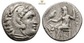 Kingdom of Macedon, (Antigonos I Monophthalmos) Alexander III ‘the Great. 336-323 BC. Drachm (Silver, 16,7 mm, 4 g,) Head of Herakles to right, wearin...